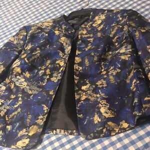Kasper Blue and Gold Floral Jacket